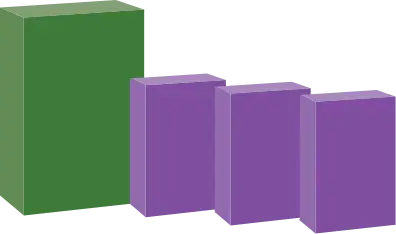 Green and purple bar graph, showing data comparison.