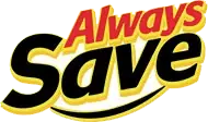 "Always Save logo in yellow and red text."