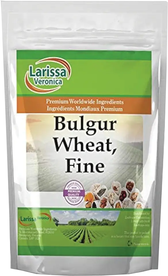 Bag of Larissa Veronica fine bulgur wheat displayed.
