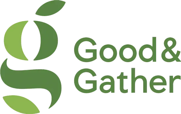 Green leaves and stylized text logo, "Good & Gather".