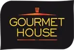 Gourmet House logo on black background.