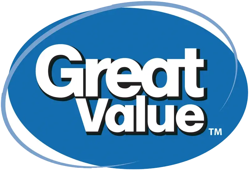 Great Value logo with a blue oval background.