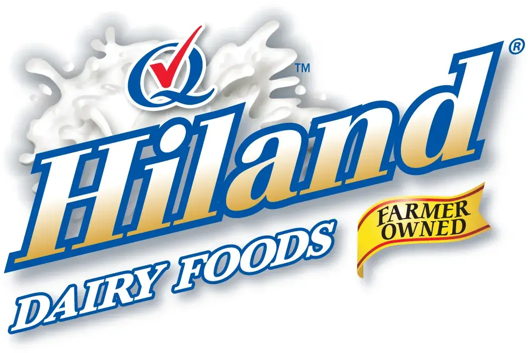 Hiland Dairy Foods logo with milk splash.