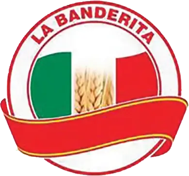 Logo featuring wheat between Italian flag colors.