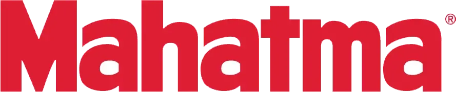 "Mahatma logo in bold, red text."