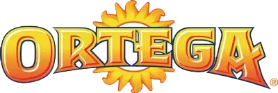 Ortega logo with sunburst behind text.