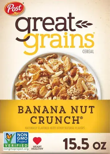 Great Grains Banana Nut Crunch cereal box, 15.5 oz.