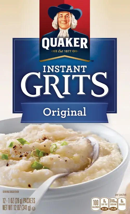 Quaker Instant Grits package, original flavor depicted.