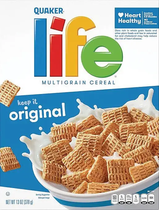 Multigrain cereal splashing in milk, text promoting originality.