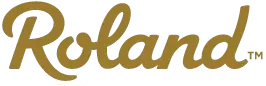 Roland logo in elegant gold script font.