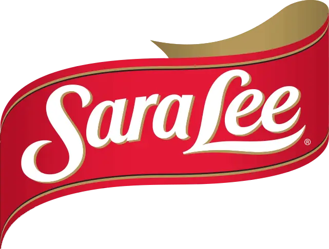 Sara Lee logo with a red background ribbon.