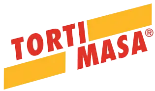 TORTIMASA logo with red text on yellow stripes.