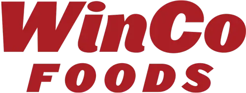 WinCo Foods logo in bold red text.