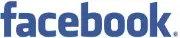 Facebook logo in blue lowercase letters.
